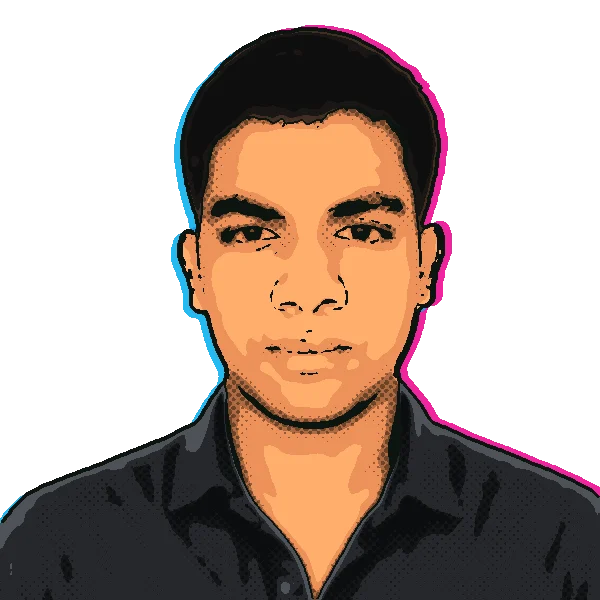 Aakash Singh, UI/UX Designer, drawn as a comic