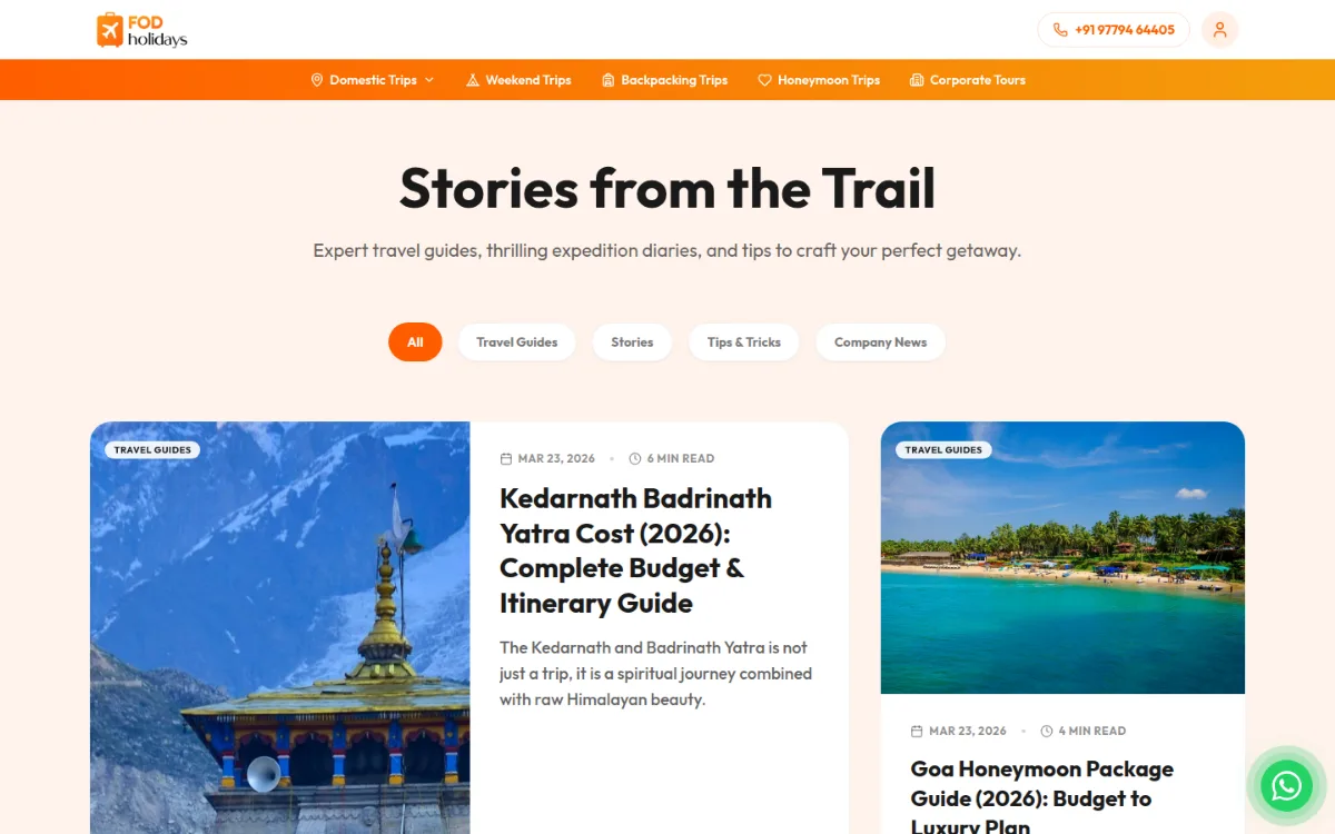 FOD Holidays: Travel blog
