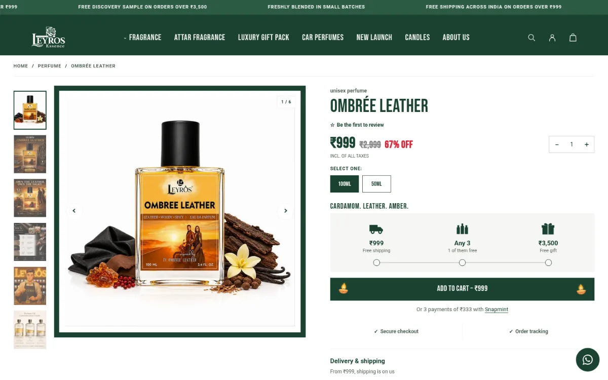 Leyros: Product page: Ombrée Leather