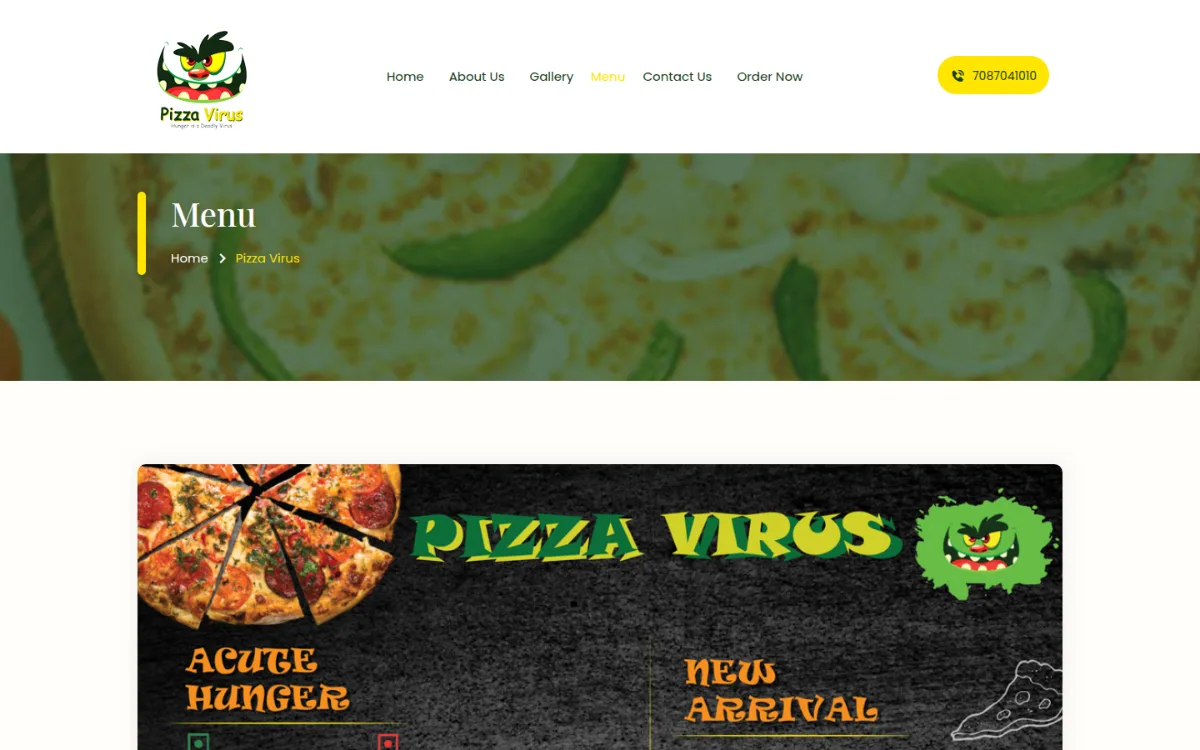 Pizza Virus: Full menu